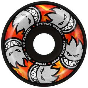 56mm Skateboard Wheels: SPITFIRE FORMULA FOUR TEAM MULTIBALL OG CLASSIC 99D 56MM BLACK