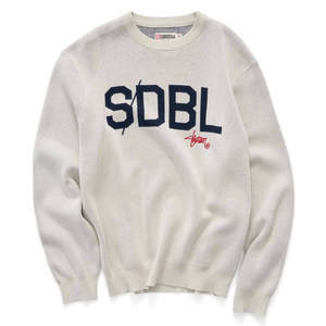 Knitwear: S/DOUBLE SDBL KNIT SWEATER - NATURAL