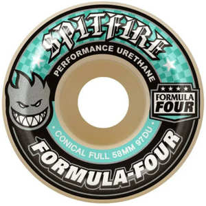 58mm Skateboard Wheels: SPITFIRE FORMULA FOUR CONICAL FULL 58MM 97A