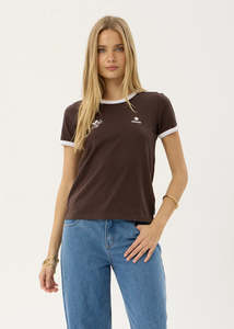 AFENDS HELLBOUND RAGLAN TEE - COFFEE