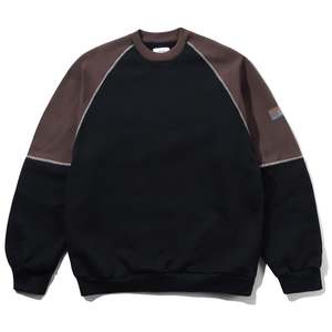 CASH ONLY MOTION PANEL CREWNECK - BLACK/DARK BROWN