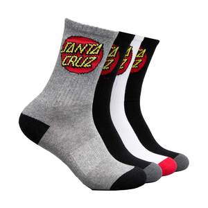 SANTA CRUZ CLASSIC DOT YOUTH CREW SOCKS 4 PACK - MULTI