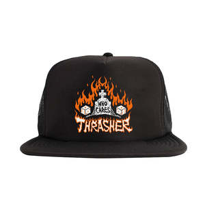 Thrasher 1: THRASHER WHO CARES SNAPBACK - BLACK