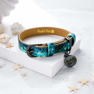 Shell Yeah - Ocean Waves Dog Collar