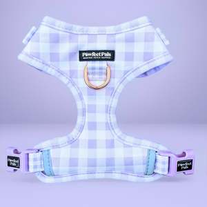 Social Butterfly - Purple Gingham No-Pull Adjustable Harness
