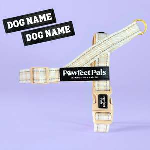 Beige Gingham - Personalised Strap Harness