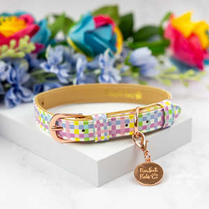 Dog Collars: Once and Flor-all - Gingham Dog Collar