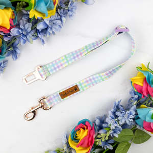 Dog Car Seat Belts: Once and Flor-All - Gingham Dog Car Seat Belt