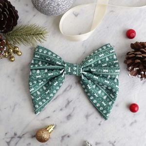 Deck the Paws - Green Sweater Sailor Bow Tie