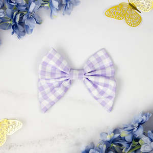 Dog Bow Ties: Social Butterfly - Purple Gingham Sailor Bow Tie