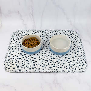 Dog Bowl Mats: Zoomies - Terrazzo Dog Bowl Mat