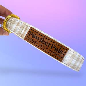 Beige Gingham - Soft Dog Collar