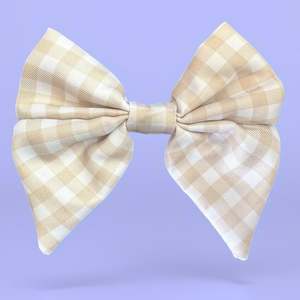 All: Beige Gingham - Sailor Bow Tie