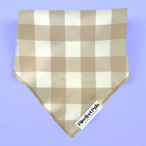 All: Beige Gingham - Cotton Bandana