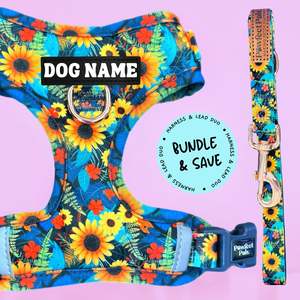 All: Sunflower Bloom - Personalised Adjustable Harness Duo