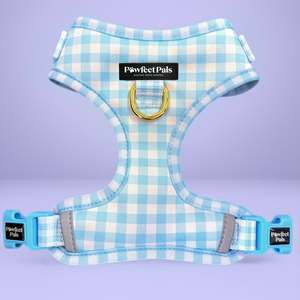 Blue Gingham - No-Pull Adjustable Harness