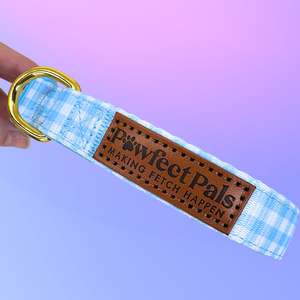 Blue Gingham - Soft Dog Collar