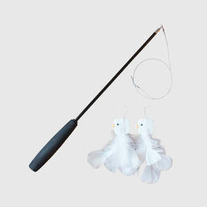 PURROOM Feather Cat Teaser Wand Set