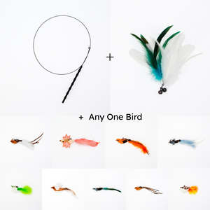 Cat Feather Teaser Wand Set