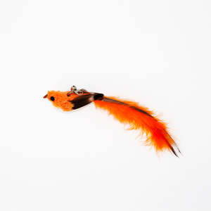 Cat Toys: Orange Robin Feather Cat Teaser Wand