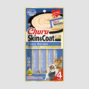 Treats: Inaba Churu Skin & Coat Tuna Cat Treat 4 Pack