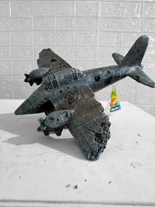 Ornaments Decor: Plane Aquarium Decor