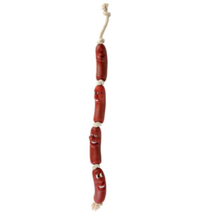 Dog Toys: Sausage Chain With Rope 75cm