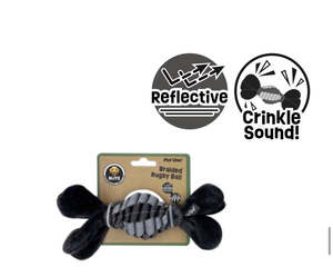 BLITZ BRAIDED RUGBY  BALL GREY (SMALL)