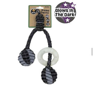 BLITZ BRAIDED TUG DUO  W GLOW IN THE DARK RING GREY