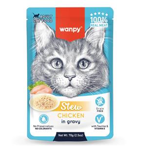 Wanpy Cat Pouch 70g Chicken Stew 10pk