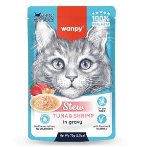 Cats: Wanpy Cat Pouch 70g Tuna and Shrimp Stew 10pk