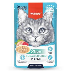 Wanpy Cat Pouch 70g Tuna and Chicken Stew 10pk