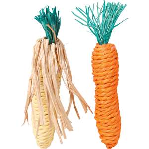 Small Animals: Trixie Straw Carrot & Corn 15cm 2pc