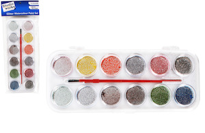 Arts Crafts: Glitter Watercolor Paint Set 12 Pce