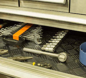 Carpets Etc: Rubber Sheeting Mat Checkered Pre-pack 2000 x 1000mm Black