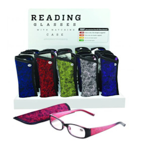 Glasses Sunglasses: Reading Glasses Ladies W/Case - Single