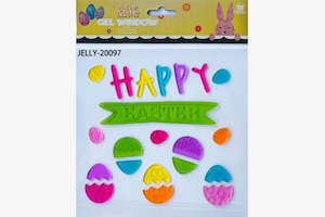 Easter Gel Sticker 20x25cm Happy Eggs