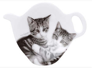 Clearance Items: Tea Bag Holder Feline Friends Cuddling Kittens