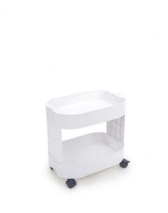 Shelving Displays: 2 Tier Rack W Wheels White