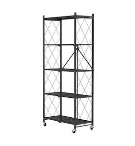 Shelving Displays: Shelf Collapsible, 5 Tier Black, 87x34.5x163cm High
