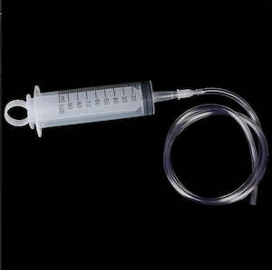 First Aid: Transparent Syringe, 100ml (With approx. 45cm Feeding Tube)
