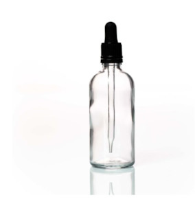 Clear Glass Bottle W Tamper Dropper 100ml