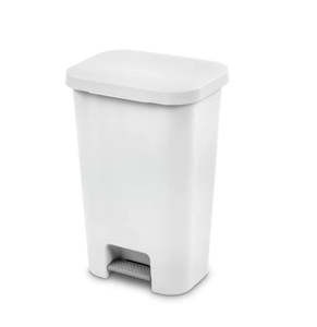 Sterilite Step-On Wastebasket 45L – White / Black