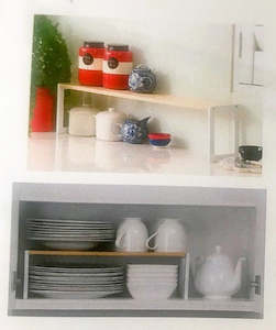 Shelving Displays: LTW White & Bamboo Shelf 70 x 26cm