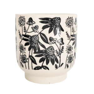 Black Flower Planter Black 12cm