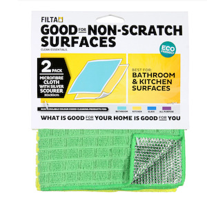 Laundry: Filta Silver Scourer Microfibre cloth 2pk