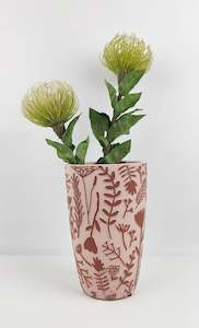 Alex Floral Vase Pink Red Lg 21cm