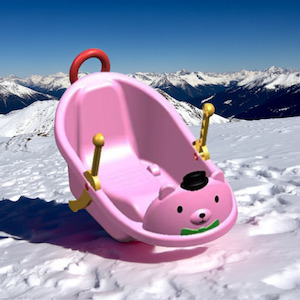 Top Sellers: Snow sled Benny Bear W Wheels Sled Pink