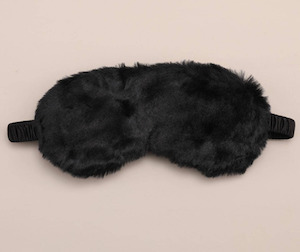 Bathroom: Eye Mask Light Blocking Plush Faux Fur Black