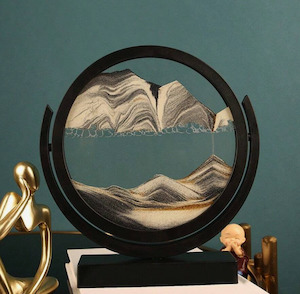Sand Picture In Black Frame Round